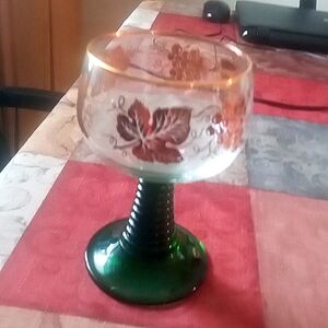 BOCKLING GOLD TRIMMED WINE GLASSES SET OF TWO